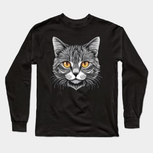 Eyes of Enchantment: The Mesmerizing Gaze of a Cat Long Sleeve T-Shirt